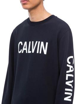 Felpa Calvin Klein Logo Reg negro hombre