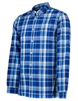 Camisa Cuadros Lacoste CH1576  azul hombre