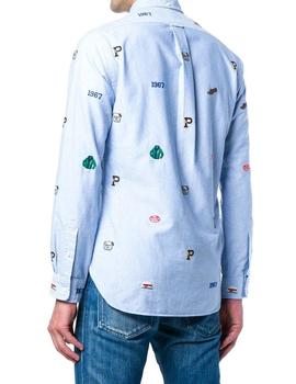 Camisa Polo Ralph Lauren Embroidered azul hombre