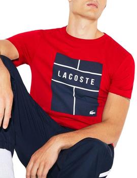Camiseta Tenis Lacoste Sport TH9462 rojo hombre