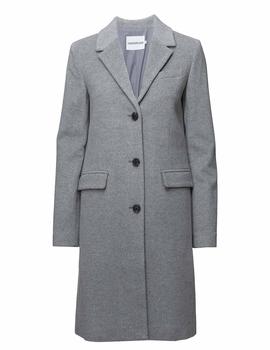 Abrigo Calvin Klein Wool Blend gris mujer