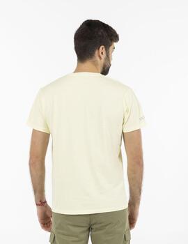 Camiseta elPulpo basic logo amarillo delavé hombre