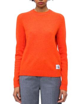Jersey Calvin Klein Wool Shetland naranja mujer