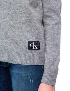 Cardigan Calvin Klein Wool Shetland gris mujer