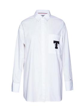 Camisa Tommy Jeans TJW Solid Detail blanco mujer