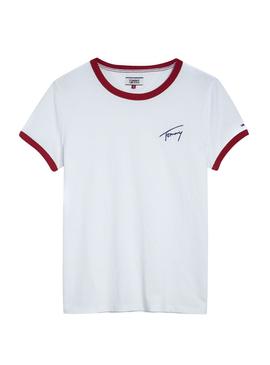 Camiseta Tommy Denim TJW Signature Ringer blanco