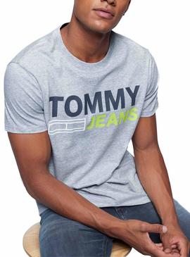 Camiseta Tommy Denim Essential Logo gris hombre