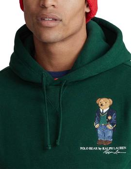 Felpa Ralph Lauren Ls Po Hood Polo Bear verde hombre