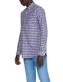 Camisa Ralph Lauren Oxford Custom Fit cuadros granate hombre