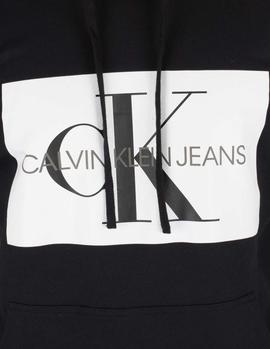 Felpa Calvin Klein Monogram Box Logo negro hombre
