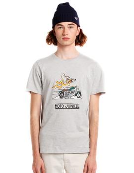 Camiseta Edmmond Moto Junkie gris hombre