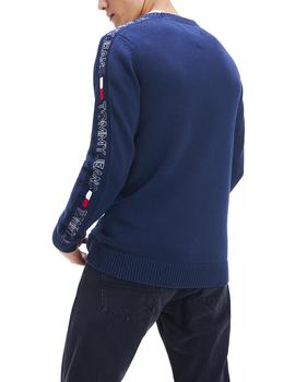Jersey Tommy Jeans Tape Sweater marino hombre