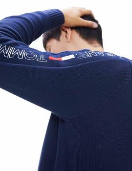 Jersey Tommy Jeans Tape Sweater marino hombre