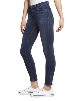 Vaqueros Tommy Jeans Mid Rise Skinny Nora 7/8 Zip azul mujer