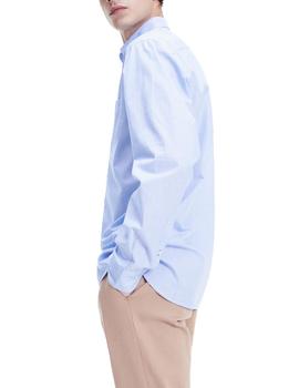 Camisa Tommy Hilfiger Regular Cotton Dobby azul hombre