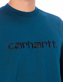 Felpa Carhartt Logo azul hombre