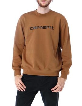 Felpa Carhartt Logo marrón hombre