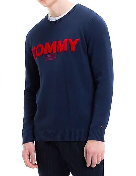 Jersey Tommy Denim Tjm Bold Logo marino hombre