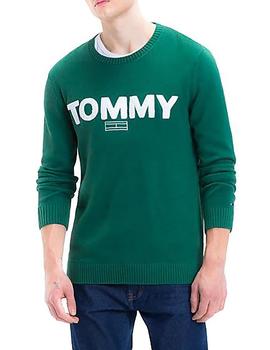 Jersey Tommy Denim Tjm Bold Logo verde hombre