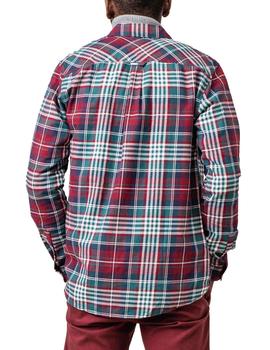 Camisa Tommy Jeans Essential Brushed granate hombre
