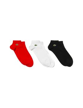 Pack Calcetines Lacoste Sport rojo/blanco/negro hombre