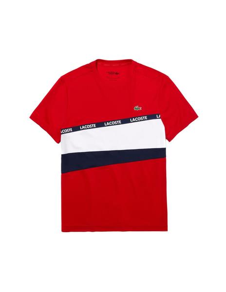 Camiseta Lacoste Sport TH8427 rojo/blanco hombre