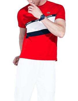 Camiseta Tenis Lacoste Sport TH8427 rojo/blanco hombre