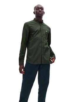 Camisa Lacoste CH0003 Cuadro Vichy verde hombre