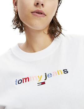 Camiseta Tommy Jeans Multicolor Logo blanco mujer