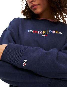 Felpa Tommy Jeans Modern Logo marino mujer