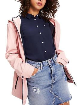 Chubasquero Tommy Jeans Tape Detail rosa mujer