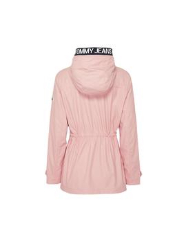 Chubasquero Tommy Jeans Tape Detail rosa mujer