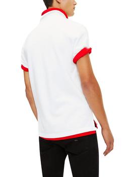 Polo Tommy Jeans Flag blanco hombre