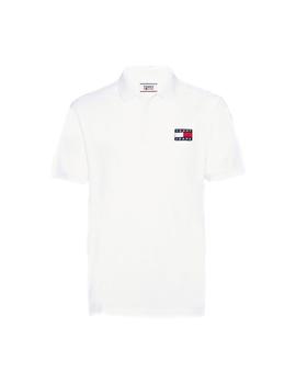 Polo Tommy Jeans Flag blanco hombre