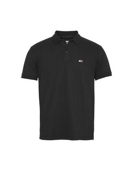 Polo Tommy Jeans Classics Solid Stretch negro hombre