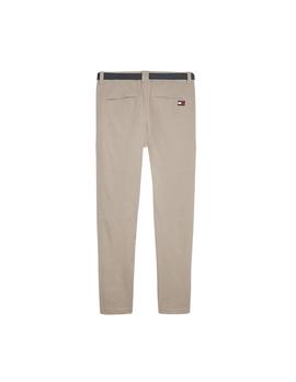 Pantalones Tommy Jeans Tapered Belted beige hombre