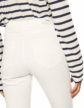 Vaqueros Pepe Jeans Dion 7/8 blanco mujer