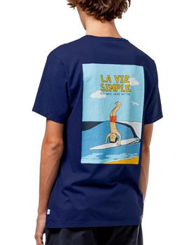 Camiseta Edmmond La Vie Simple Handstand azul hombre