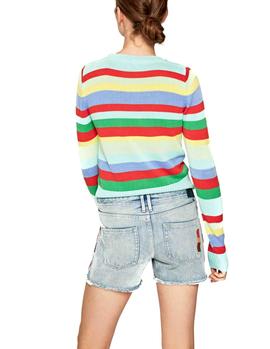 Shorts Pepe Jeans Thrasher Rainbow azul mujer