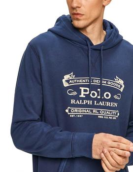 Felpa Ralph Lauren Garment Dyed marino hombre