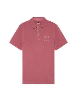 Polo HKT by Hackett Dyed Pique granate hombre