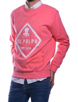 Felpa ElPulpo Logo Rombo rosa salmón hombre