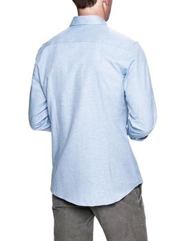 Camisa Hackett Plain Flannel Melange azul