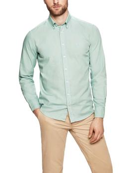 Camisa Hackett Garment Dyed Oxford verde hombre