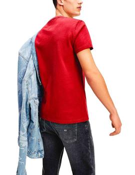 Camiseta Tommy Jeans Badge rojo hombre