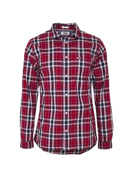 Camisa Tommy Jeans Faded Checks rojo hombre