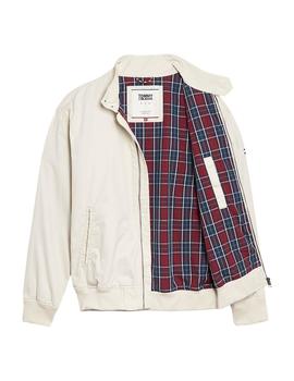 Cazadora Tommy Jeans Cuffed Cotton Jacket crema hombre