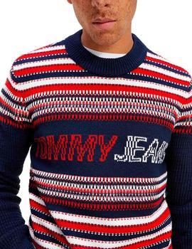 Jersey Tommy Jeans Structure Mix marino hombre