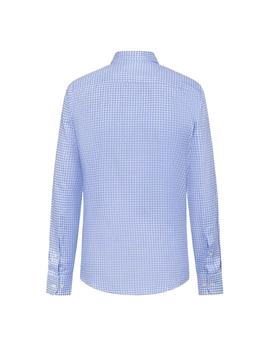 Camisa Hackett Check Flannel Oxford azul hombre