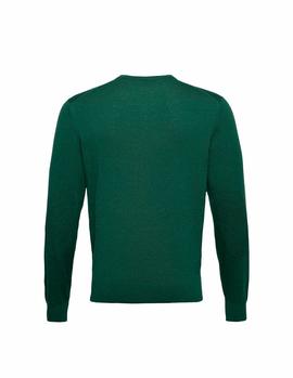 Jersey Hackett Cotton Wool V Neck verde hombre
